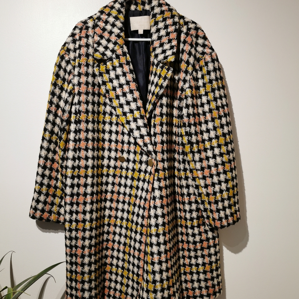 J. Crew Collection Multicolor Houndstooth Wool Blend Coat - Picture 5 of 16